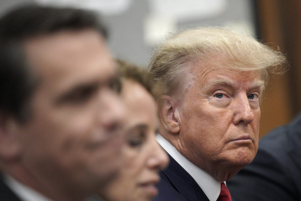 Former U.S. president Donald Trump appears in court in New York City