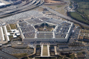 FILE PHOTO: The Pentagon is seen from the air in Washington, U.S., March 3, 2022, more than a week after Russia invaded Ukraine. Photo by Joshua Roberts/Reuters