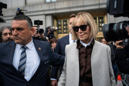 E. Jean Carroll exits the Manhattan federal court in New York