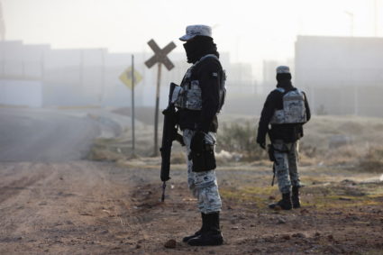 Members of the National Guard stand outside the Altiplano high security prison where Mexican drug gang leader Ovidio Guzman, the 32-year-old son of jailed kingpin Joaquin "El Chapo" Guzman, is imprisoned in Almoloya de Juarez, State of Mexico, Mexico January 7, 2023. Photo by Luis Cortes/REUTERS
