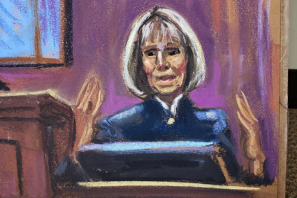 E. Jean Carroll accuses former U.S. President Trump in a civil lawsuit of rape in the mid-1990s