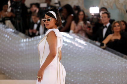 La La Anthony poses at the Met Gala, an annual fundraising gala held for the benefit of the Metropolitan Museum of Art's Costume Institute with this year's theme "Karl Lagerfeld: A Line of Beauty", in New York City, New York, U.S., May 1, 2023. Photo by Andrew Kelly/REUTERS