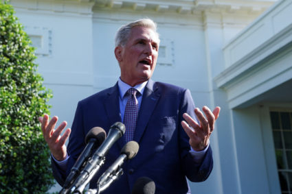U.S. Congressional leaders depart after debt limit talks with President Biden at the White House in Washington