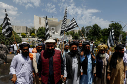 Supporters of Pakistan Democratic Movement (PDM), a coalition of political parties, gather in front of the Supreme Court of Pakistan to protest against the granting of bail in several cases to Pakistan's former Prime Minister Imran Khan, in Islamabad, Pakistan May 15, 2023. Photo by Akhtar Soomro/REUTERS