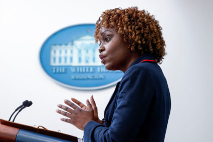 Press Secretary Karine Jean-Pierre holds the daily press briefing at the White House