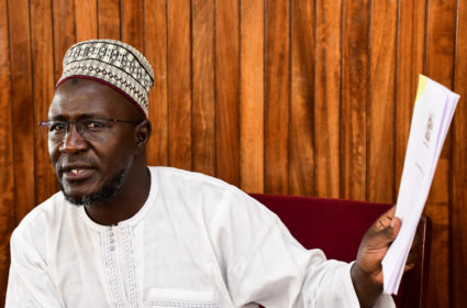 Bugiri Municipality Member of Parliament Asuman Basalirwa, and the mover of the anti-homosexuality bill addresses a press ...