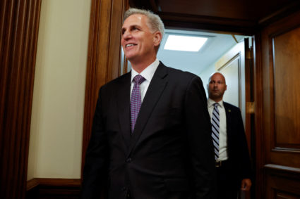 U.S. House Speaker Kevin McCarthy (R-CA) walks after the House approved the debt ceiling deal he negotiated with the White House to end their standoff and avoid a historic default, at the U.S. Capitol in Washington, U.S. May 31, 2023. Photo by Jonathan Ernst/REUTERS