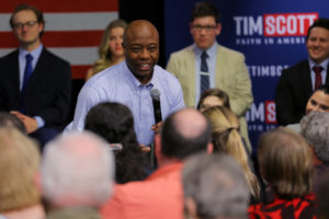 Likely Republican presidential candidate Senator Tim Scott campaigns in Manchester
