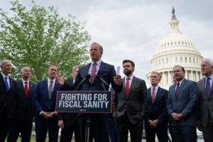 Senate Republicans call on U.S. President Joe Biden to negotiate with Republicans over the debt ceiling on Capitol Hill in...
