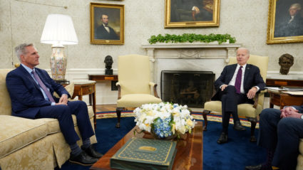 U.S. President Joe Biden holds debt limit talks with Congressional leaders at the White House in Washington