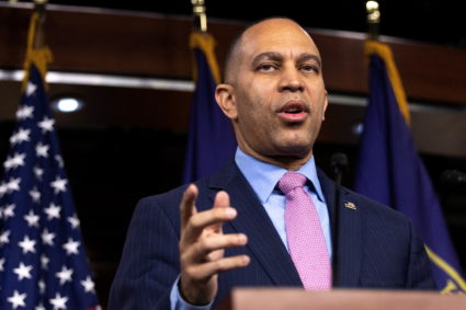 House Democratic Minority Leader Jeffries hosts weekly news conference on Capitol Hill, Washington