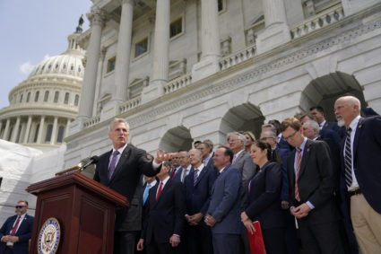 Republican members of Congress speak about debt ceiling negotiations in Washington