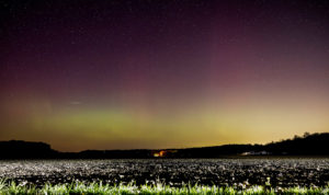 The Aurora Borealis (Northern Lights) can be seen from North