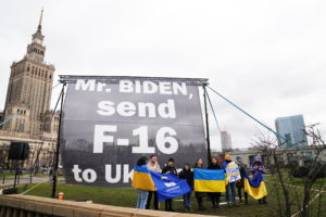Protest in support of Ukraine during U.S. President Biden's visit to Poland