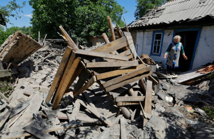Aftermath of recent shelling in Horlivka