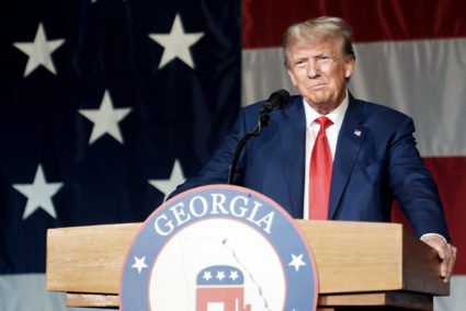 Trump gives 1st public speech since federal indictment to Republicans in Georgia