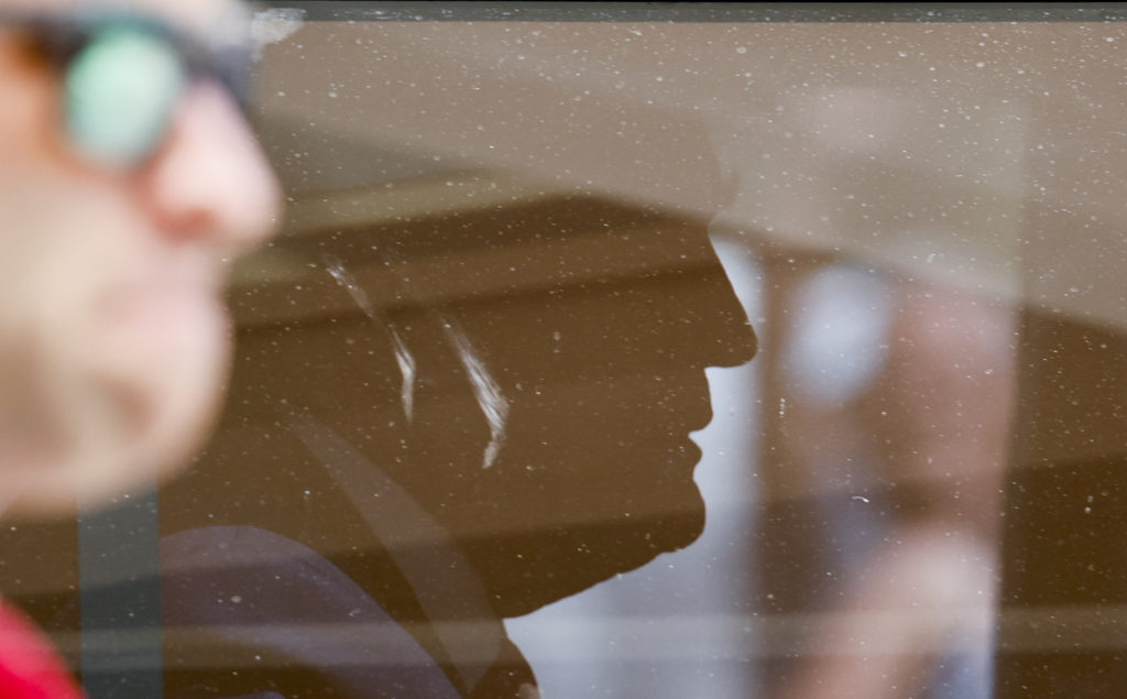 Former U.S. President Trump departs the Wilkie D. Ferguson Jr. United States Courthouse, following his arraignment on clas...