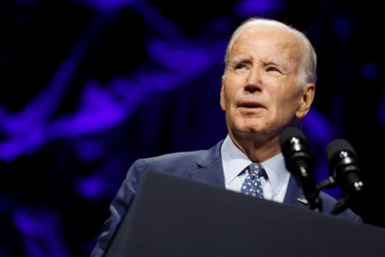 U.S. President Biden delivers remarks at the League of Conservation Voters annual dinner in Washington