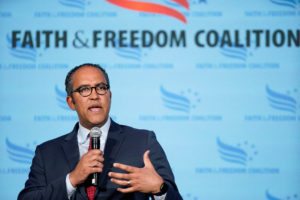 FILE PHOTO: Republican presidential hopefuls make their pitch to evangelical voters at the Iowa Faith &amp; Freedom Coalit...