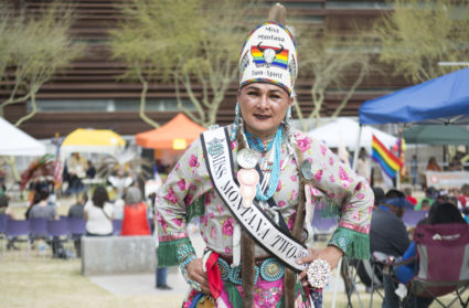 PHOENIX, ARIZONA - MARCH 9: Travis Goldtooth, who goes by the m