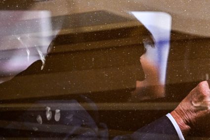 Former President Donald Trump departs following his appearance at Wilkie D. Ferguson Jr. United States Federal Courthouse on June 13, 2023. Photo by CHANDAN KHANNA/ AFP via Getty Images