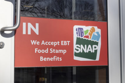 SNAP and EBT Accepted here sign. SNAP and Food Stamps provide nutrition benefits to supplement the budgets of disadvantage...