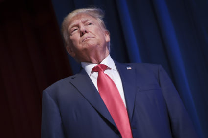 Republican presidential candidate former U.S. President Donald Trump arrives to deliver remarks June 10, 2023 in Greensboro, North Carolina. Trump spoke during the North Carolina Republican party’s annual state convention two days after becoming the first former U.S. president indicted on federal charges. Photo by Win McNamee/Getty Images