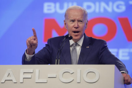 FILE PHOTO: U.S. President Biden delivers remarks at the 29th AFL-CIO Quadrennial Constitutional Convention, in Philadelphia