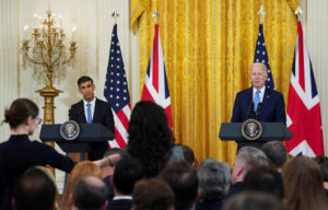 U.S. President Joe Biden meets with British Prime Minister Rishi Sunak in Washington