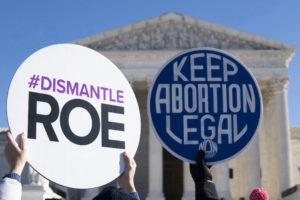 Pro-life activists counter-demonstrate as pro-choice activists participate in a "flash-mob" demonstration outside of the US Supreme Court on January 22, 2022 in Washington, DC. Photo by Alex Edelman / AFP via Getty Images
