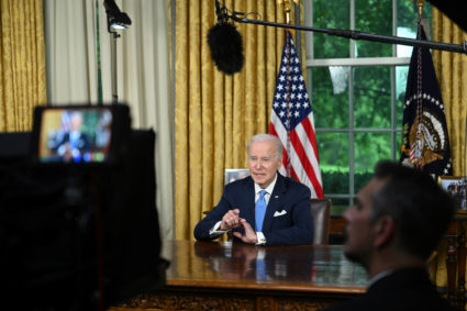 U.S. President Biden delivers a speech about bipartisan legislation that lifts federal government's $31.4 trillion debt ce...