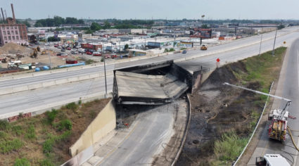 News Wrap: Rebuilding collapsed I-95 overpass in Philadelphia could take several months