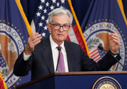 Federal Reserve Chair Jerome Powell speaks about interest rates in Washington