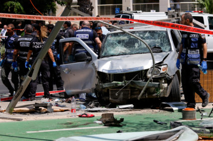 Site of ramming attack in Tel Aviv