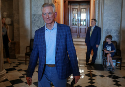 U.S. Senator Tommy Tuberville (R-AL) leaves the U.S. Capitol in Washington