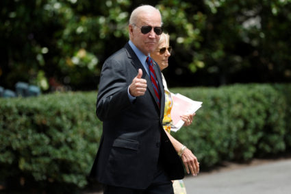 U.S. President Joe Biden departs for a weekend visit to Camp David from the White House, in Washington