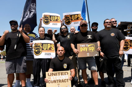 FILE PHOTO: United Parcel Service and the Teamsters hold a rally in Orange