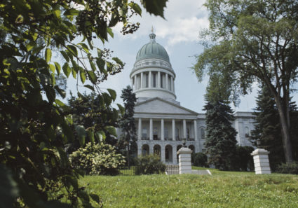 Exterior view of the State Capitol Building in Augusta, Maine, circa 1973. Photo by UPI/Bettmann Archive/Getty Images