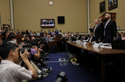 Internal Revenue Service whistleblowers Joseph Ziegler and Gary Shapley, on Capitol Hill, Washington