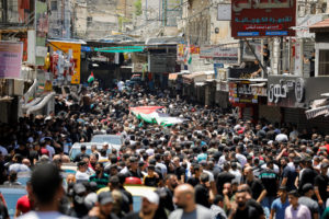 Funeral of two Palestinians killed during an Israeli raid in Nablus