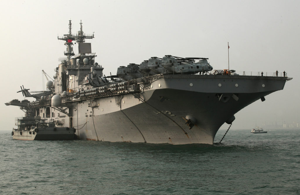 The USS Essex, a U.S. Navy amphibious assault ship, arrives in Hong Kong harbour for a scheduled port visit, November 16, ...
