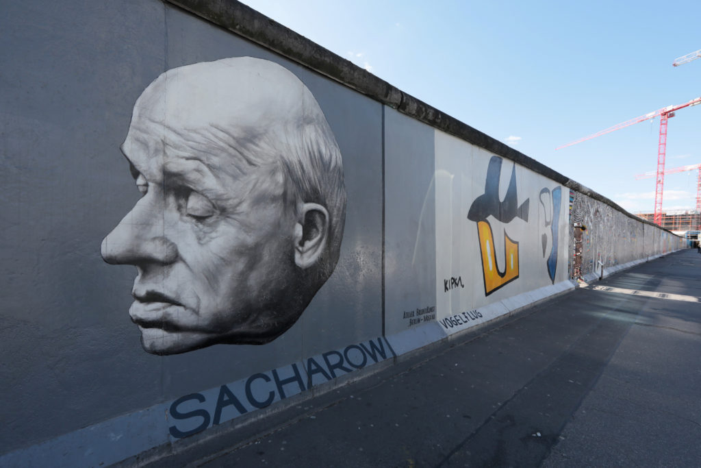 A picture of Andrei Sakharov on the Berlin Wall as the spread of the coronavirus disease (COVID-19) continues. Berlin, Ger...