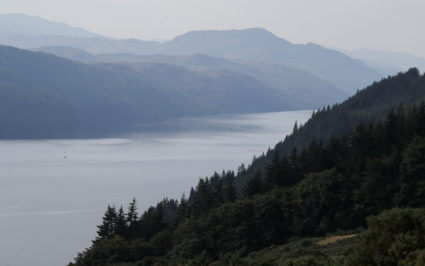 Loch Ness is seen from the Bunloit Rewilding estate, Scotland
