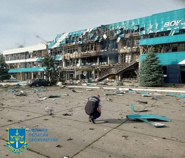 Russian drone attack on Odesa port infrastructure