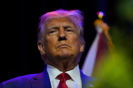 Former U.S. President Trump delivers remarks to Alabama Republicans, in Montgomery