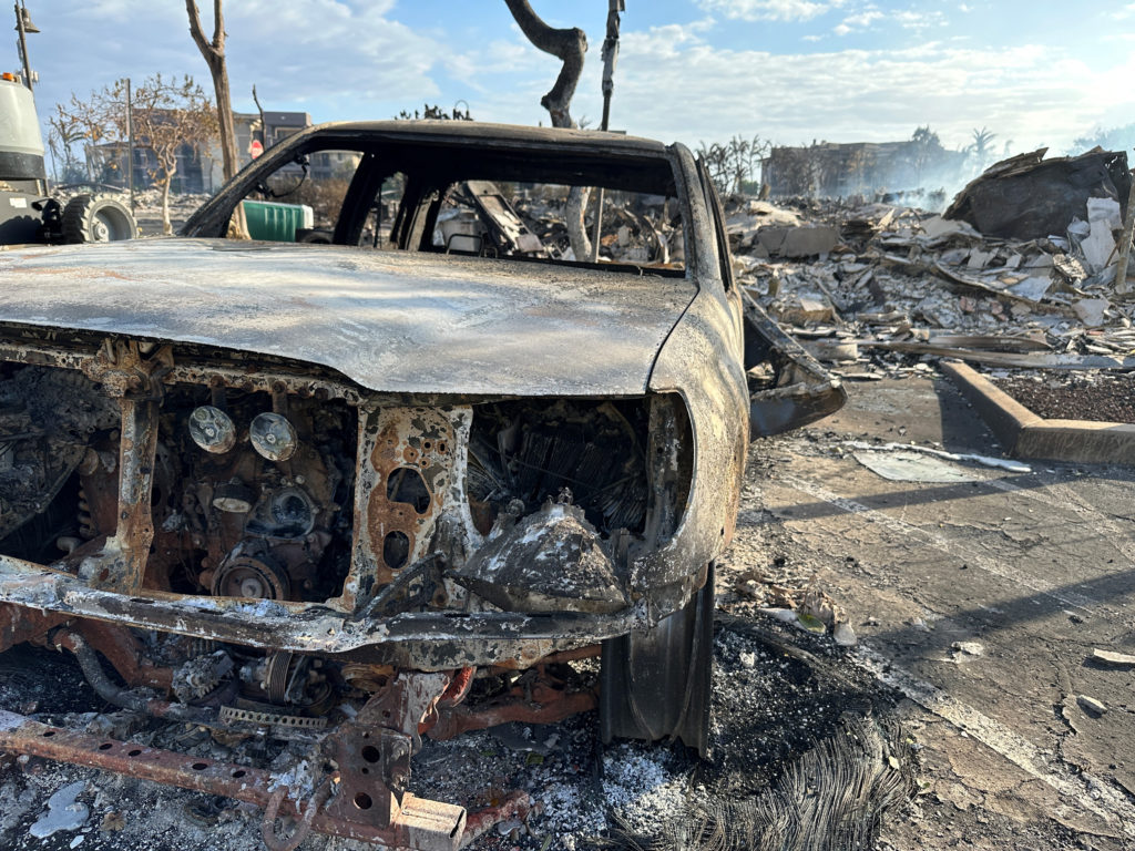Aftermath of the wildfires in Lahaina