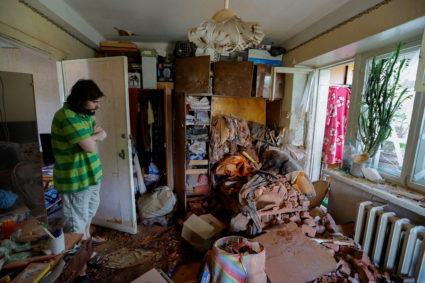 Aftermath of recent shelling in Donetsk