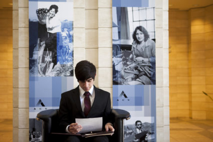 Student Bryson Negri looks over his resume as he waits for an interview during work readiness training at the Los Angeles ...