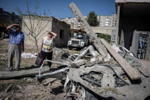 Aftermath of a Russian missile attack in Pokrovsk