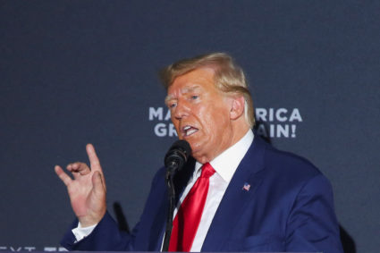 Republican presidential candidate Trump holds a campaign rally in Windham